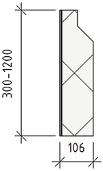 LEGALETT I-element Linatex sektion